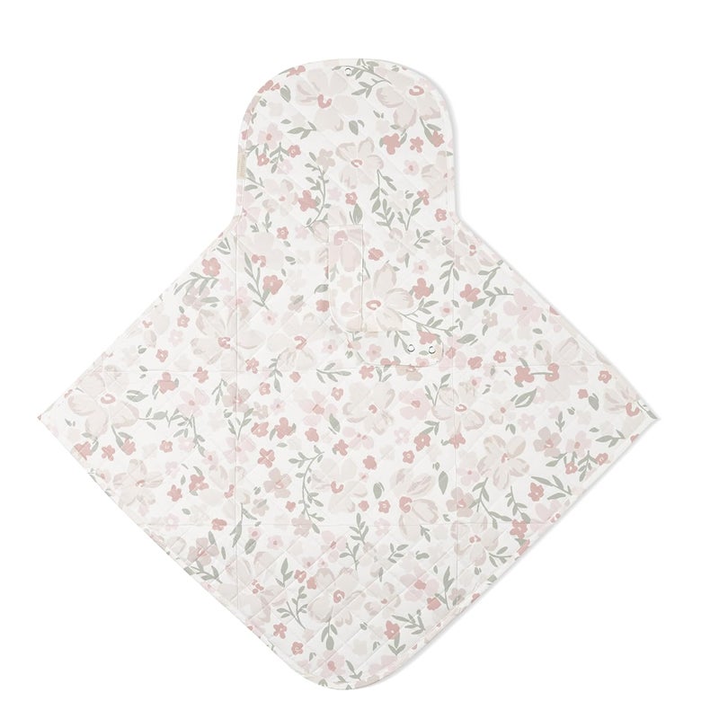 MakeMake Organics Organic Portable Changing Pad GOTS Certified Organic Cotton Fill Portable Diaper Changing Mat Diaper Clutch Changing Station Kit Compact Travel Pad (33"x34", Blossom) - Image 3